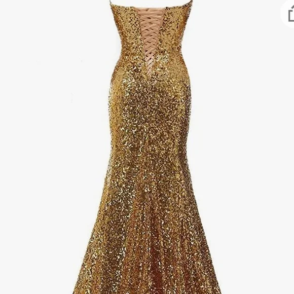 Gold sequin gown - Picture 2 of 2